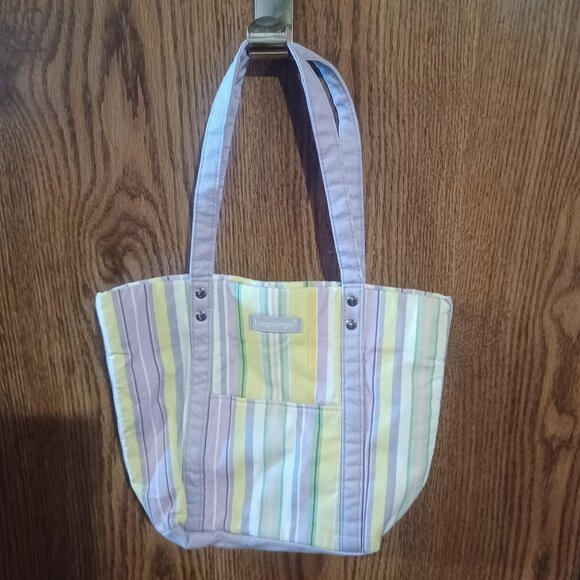 Longaberger Striped Tote - Picture 1 of 6